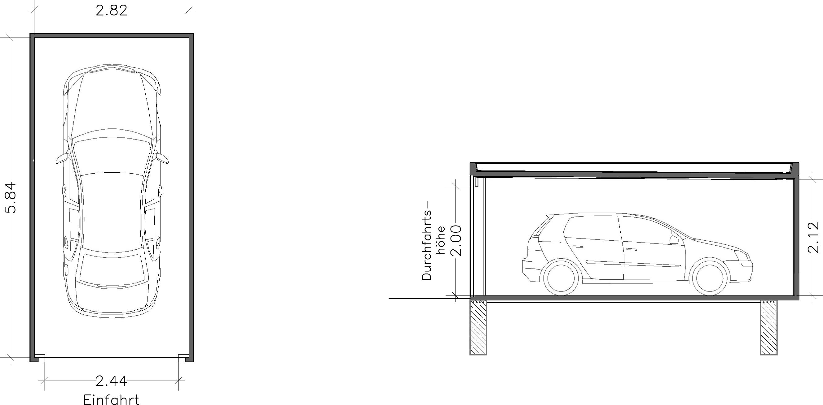 Grundriss der Garagen 1 bis 20